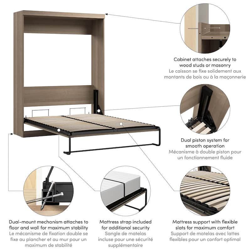 Pur 65W Queen Murphy Bed for Multipurpose Room by Bestar
