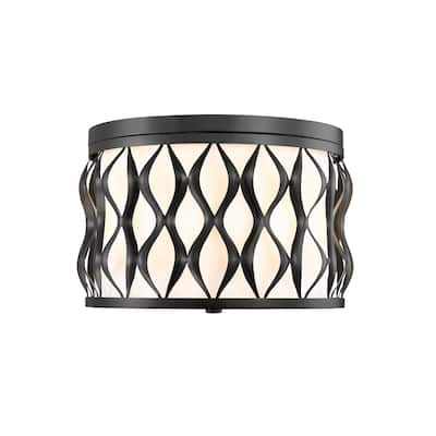 Z-Lite 1948F12 Harden 3 Light 13" Wide Flush Mount Drum Ceiling