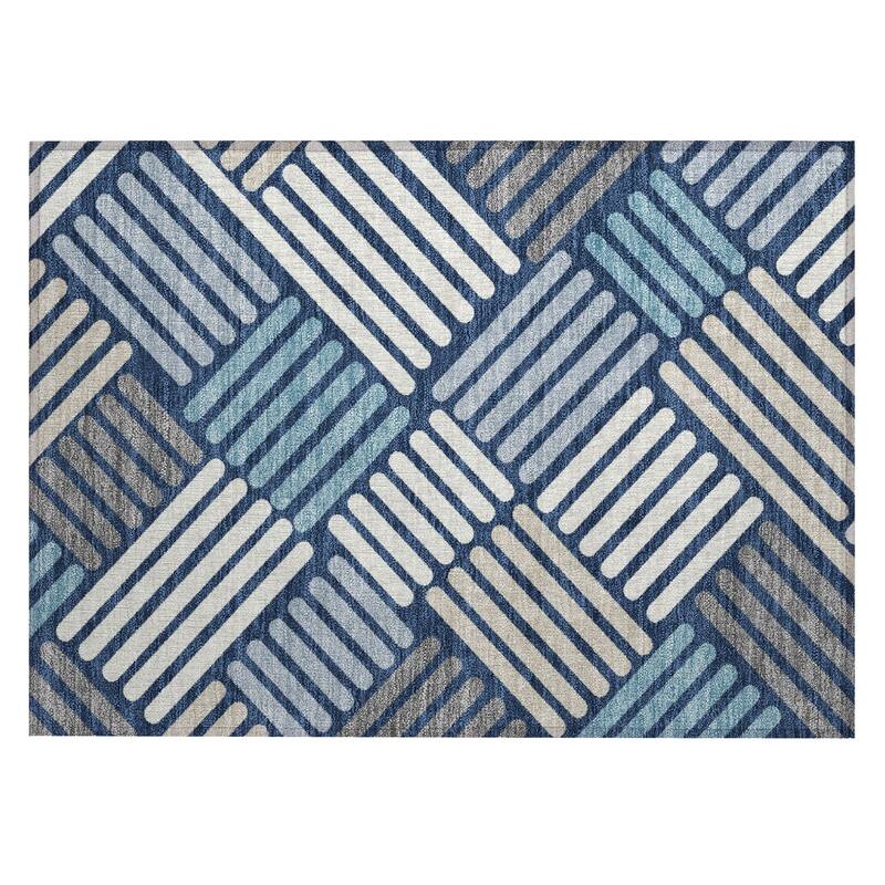 Machine Washable Indoor/ Outdoor Modern Weave Chantille Rug