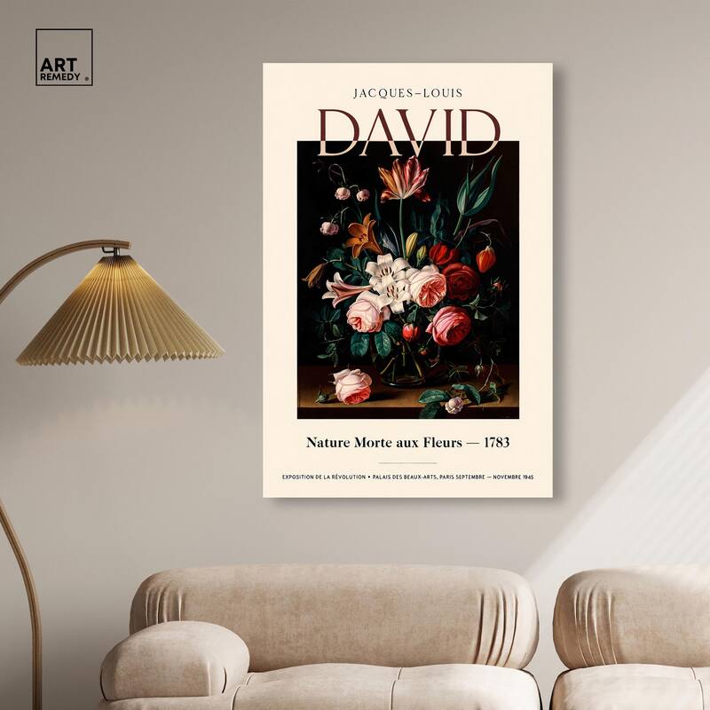 Flowers in a Dark Canvas by Art Remedy, Gallery Wrapped