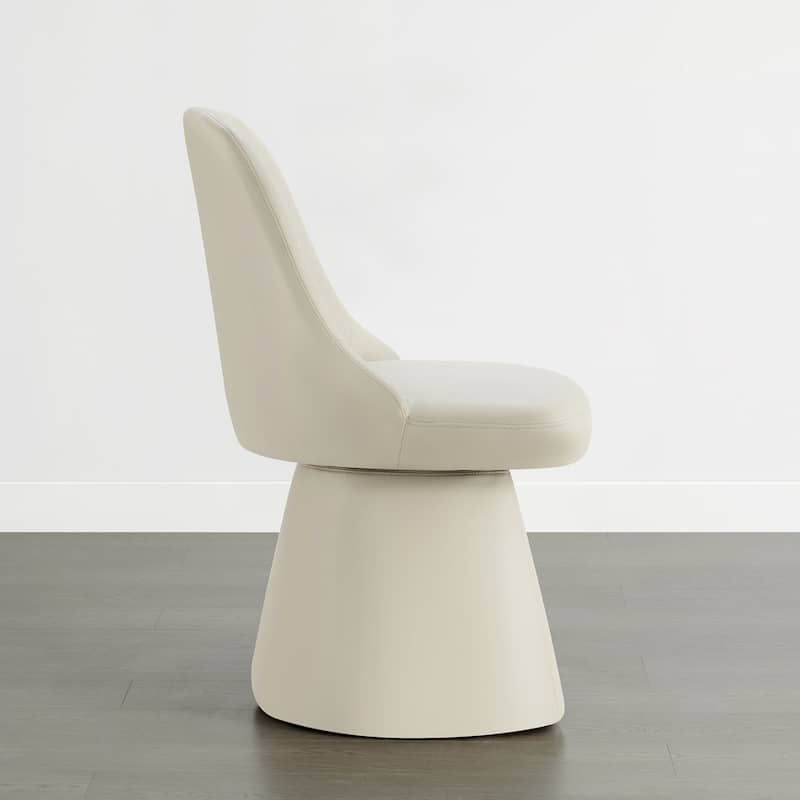 Anna Upholstered Swivel Armless Dining Chair for Kitchen Living Room