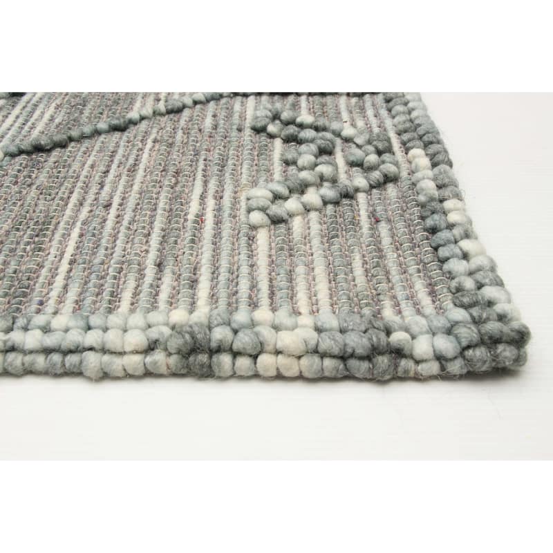 ECARPETGALLERY Braid weave Sienna Teal Wool Rug - 5'2 x 7'5