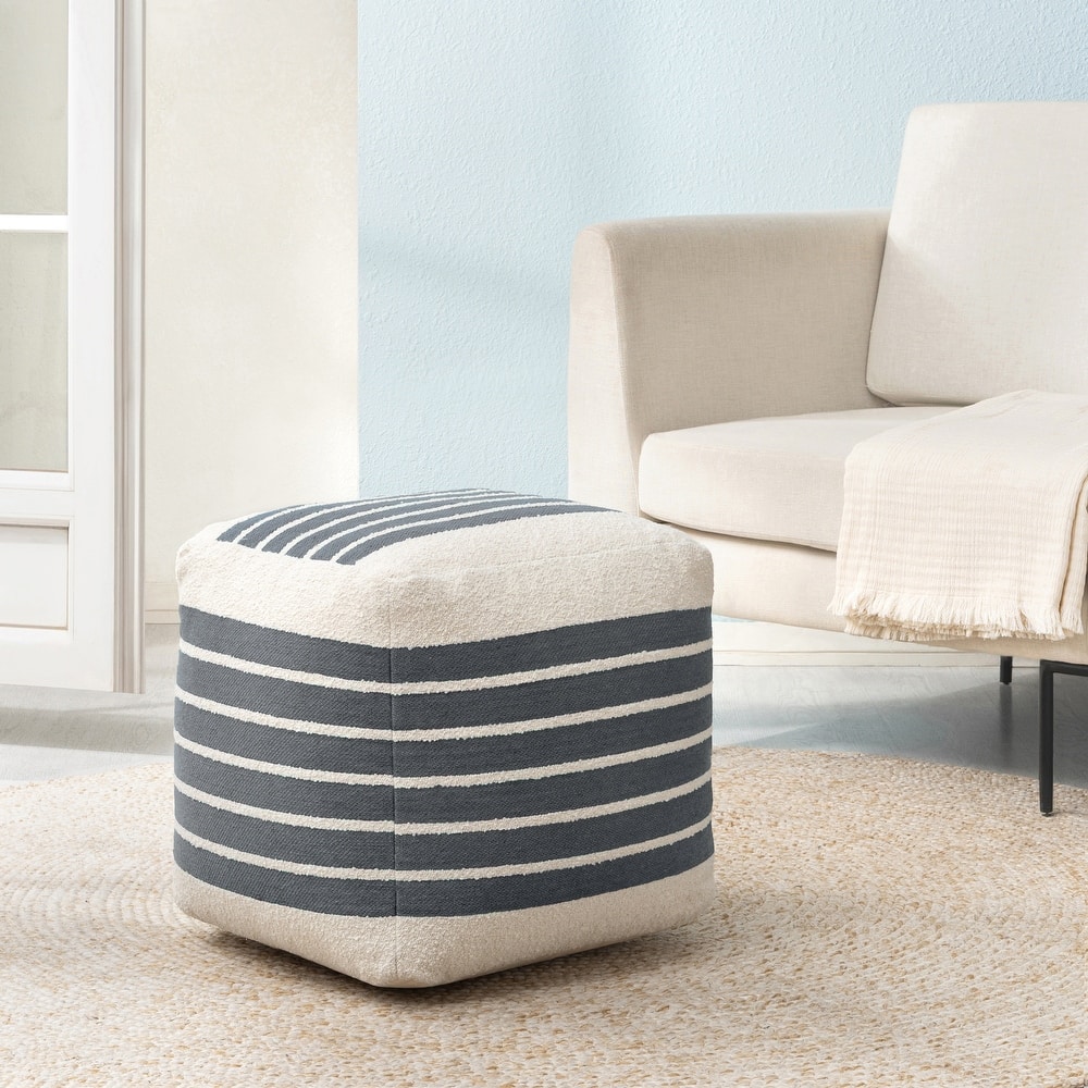 Jani 20-inch Ottoman Pouf - Handcrafted Handmade Ottoman for Seating, Footrest, Home Decor for Living Room, Bedroom