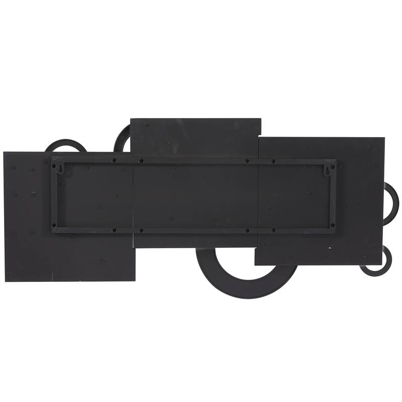 Wooden Geometric Wall Decor with Overlapping Circle Cutouts - Multi Colored - Roche River Decor