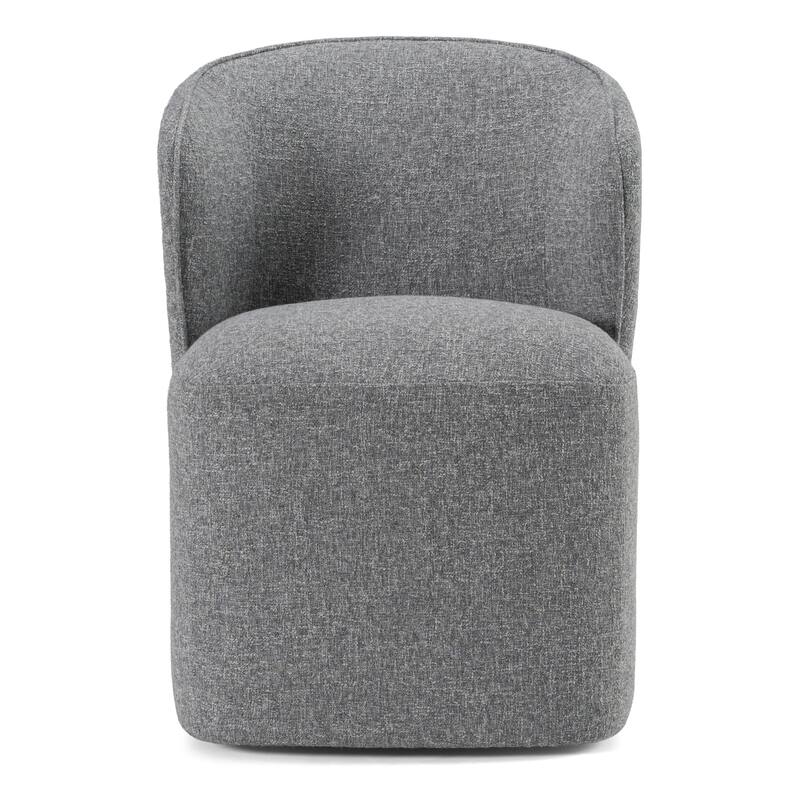 Modrest Souza Modern Grey Fabric Swivel Dining Chair