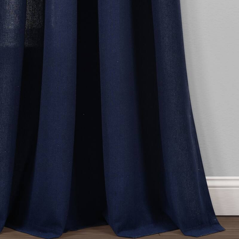 Lush Decor Faux Linen Grommet Window Curtain Panel Pair - 84" x 52"