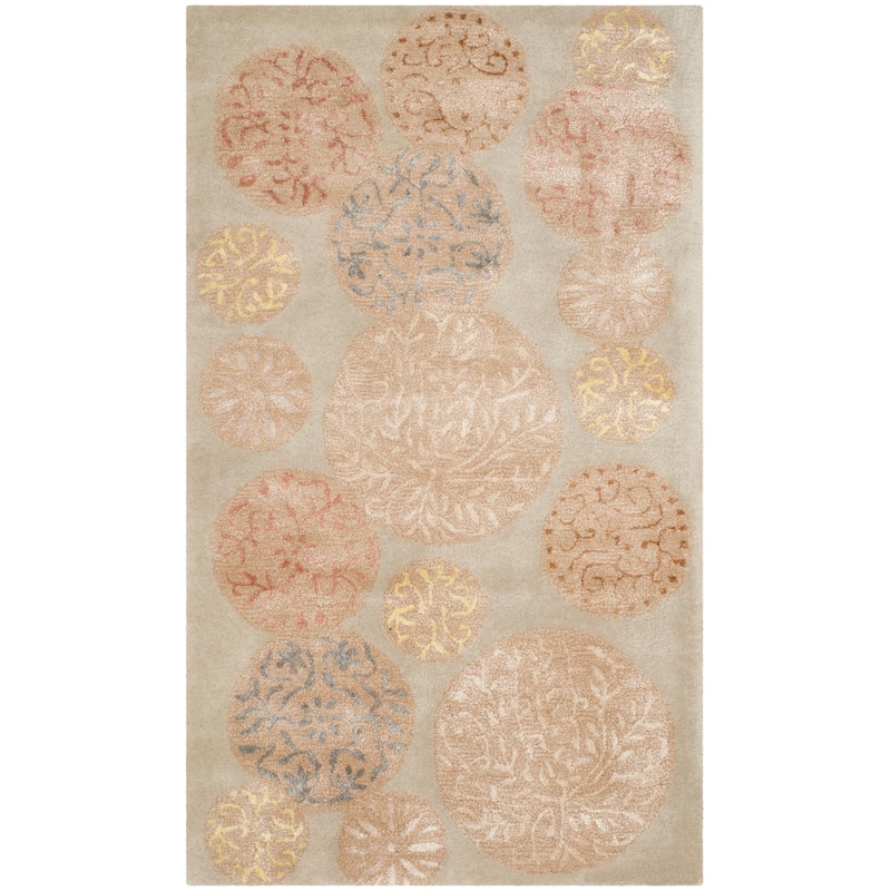 Martha Stewart by SAFAVIEH Parasols Wool/ Viscose Rug - 2'6" x 4'3" - Herbal Garden
