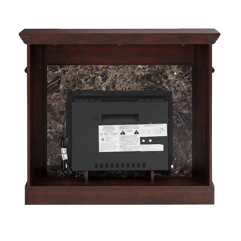 GDFStudio - Hearthstone Traditional Storage Electric Fireplace with Mantel and Realistic LED Flame