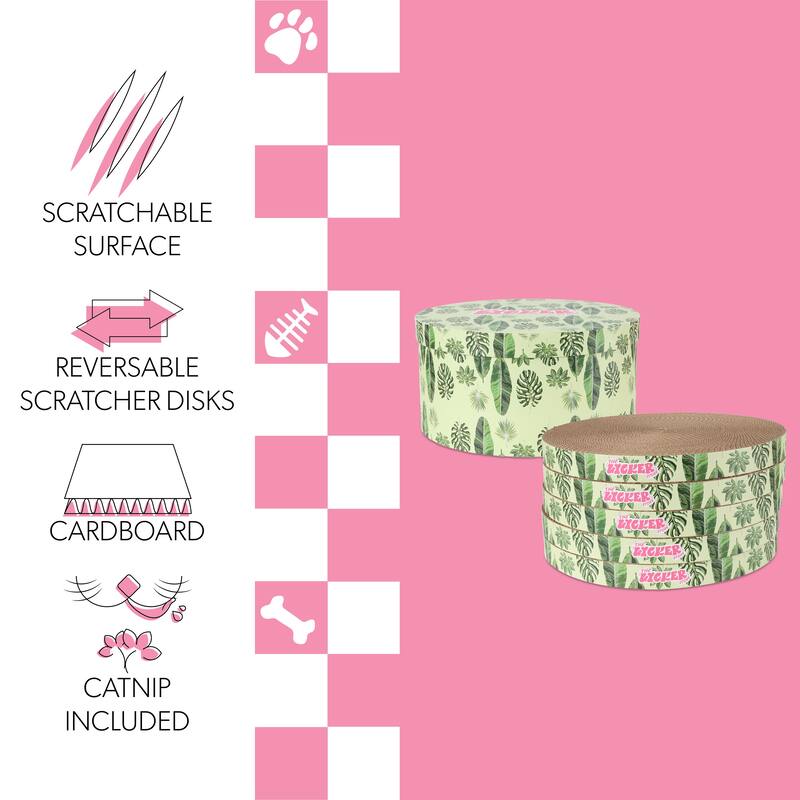 Kate 12" Cardboard Reversible Cat Scratcher Pad in Box with Catnip, (5-Pack)