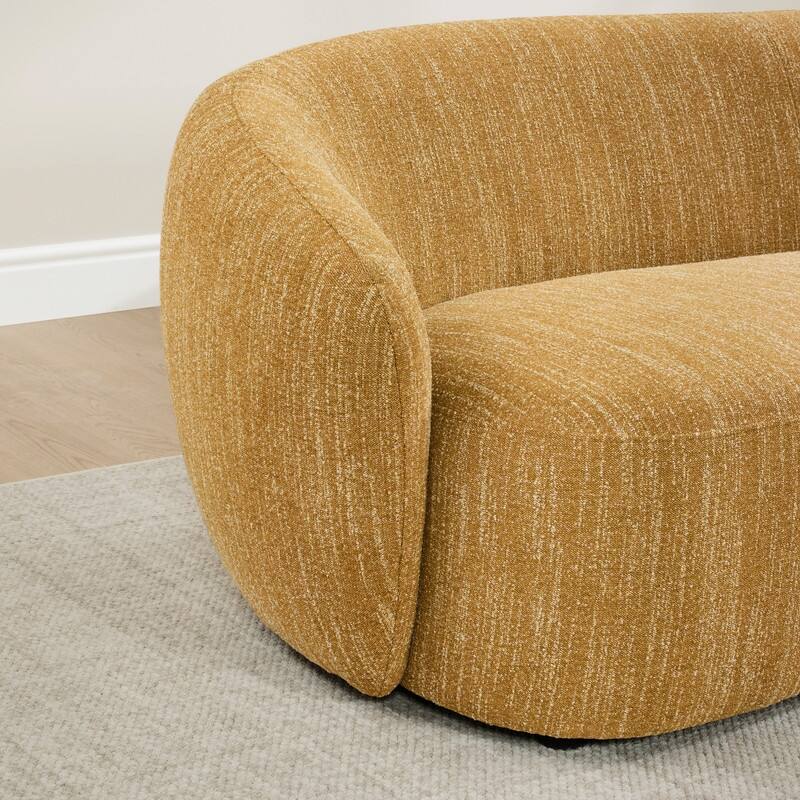 Spruce & Spring 89'' Boucle Upholstered Hugger Curved Sofa