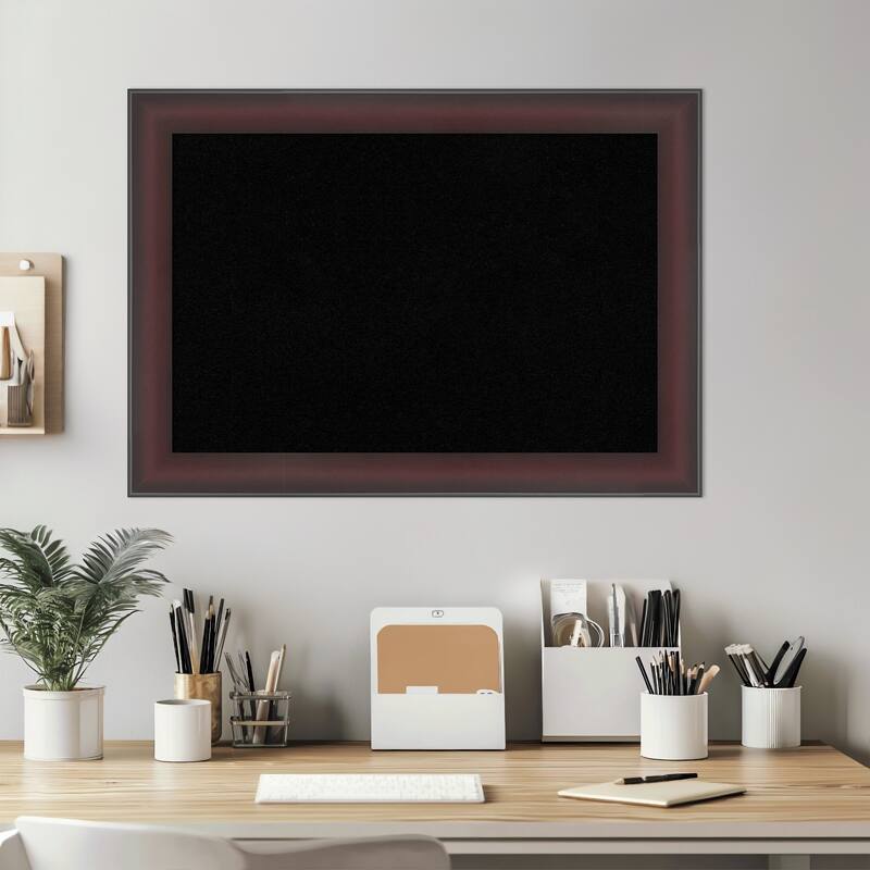 Grand Cherry Narrow Framed Cork Board - Bulletin Board, Organization Board, Pin Board