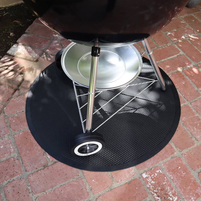 Rubber-Cal Rubber "BBQ Under Grill Mat" - 5mm x 32" Diameter Round Mat - 32in Diameter