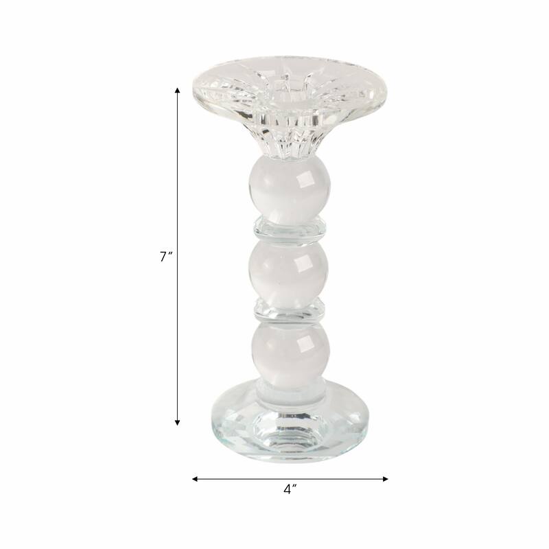 Glass Crystal Pillar and Taper Candle Holder Modern Glam Design