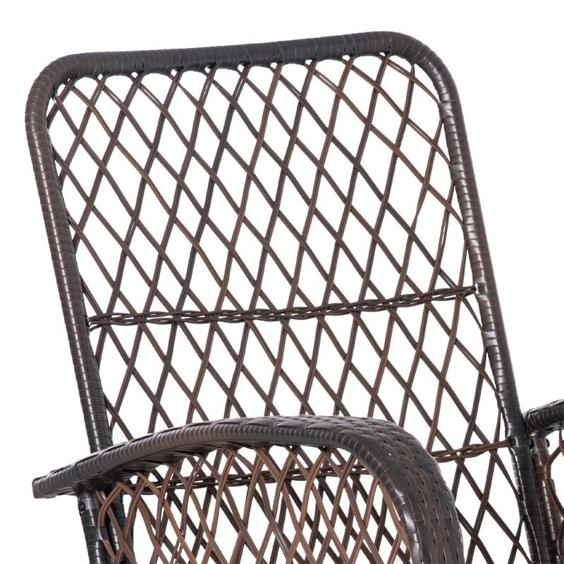 Outsunny Outdoor Wicker Rocking Chair with Wide Seat,Rattan Rocker