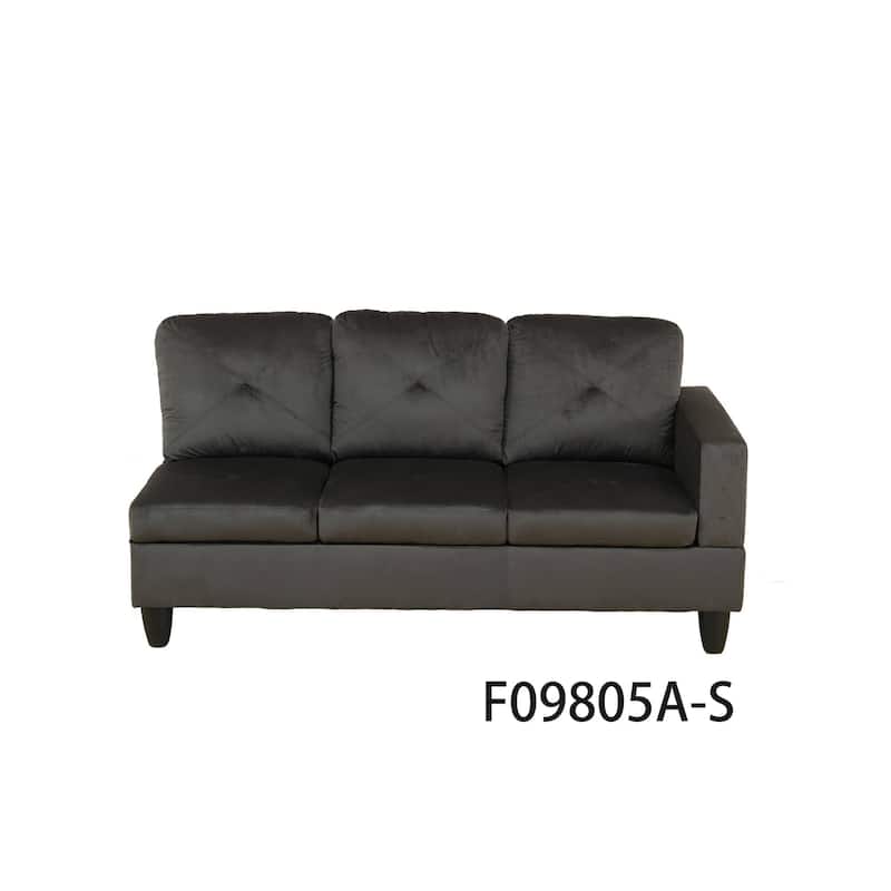Grey Flannel 3-Piece Living Room Sofa Set