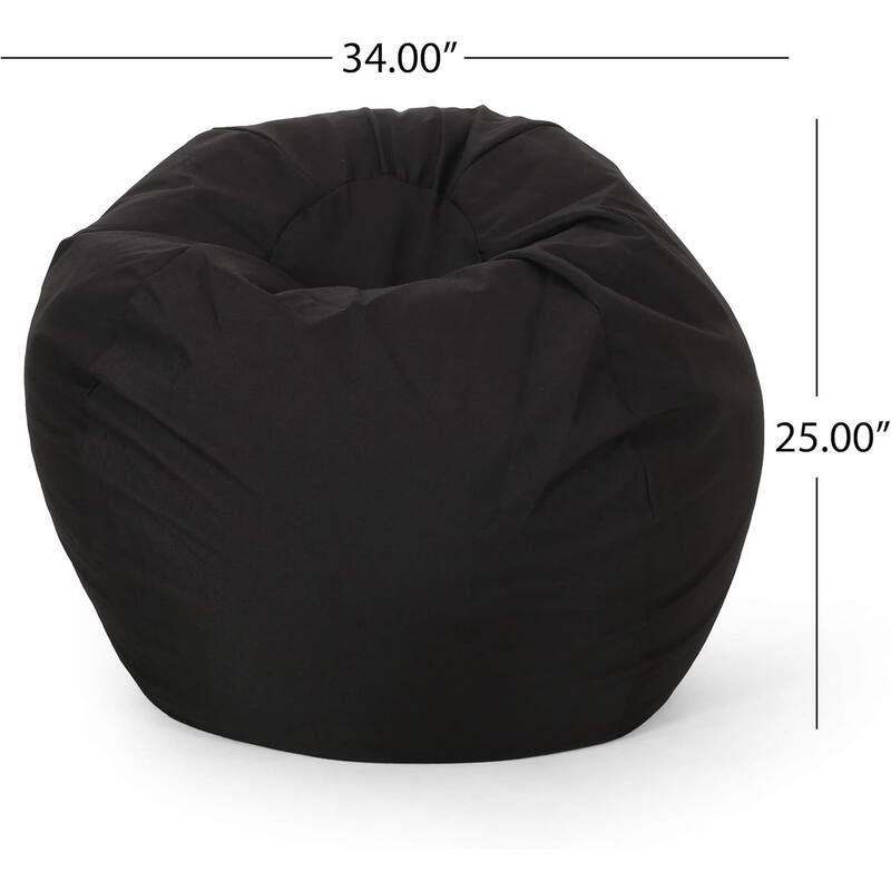 Modern 34" Bean Bag Chair with Foam Filling and Round Design for Living Room