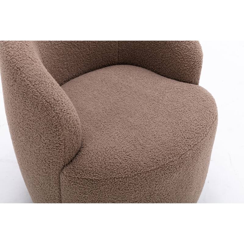 25.60" Swivel Barrel Chair, Modern Small Single Sofa Chair Comfy Round Upholstered Armchair for Living Room Bedroom