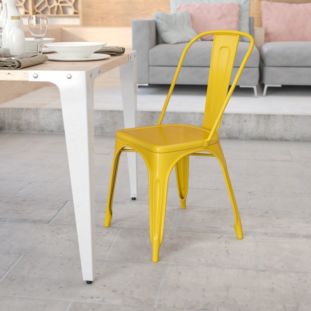 Metal Indoor-Outdoor Stackable Chair