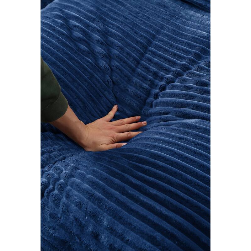 Corduroy Convertible Chair Bed with Removable Back Cushions (350lb)