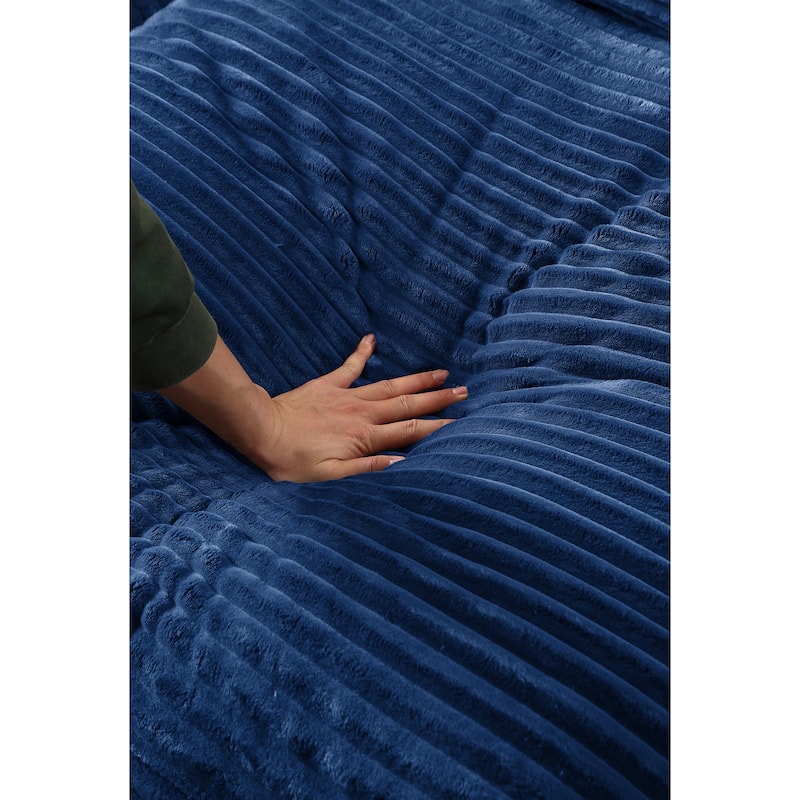 Corduroy Convertible Chair Bed with Removable Back Cushions and 350lb Capacity