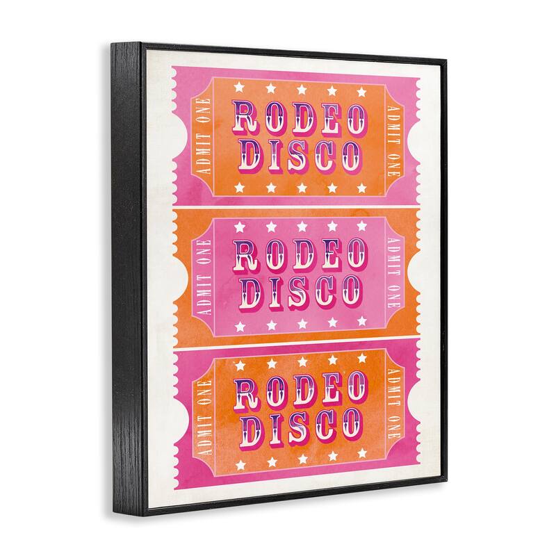 Stupell Rodeo Disco Ticket Stubs Framed Giclee Art Design By Susan Arnot