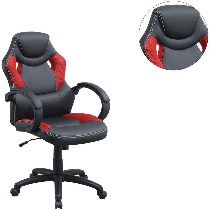 Modern Upholstered Office Chair with Adjustable Height & Cushioned Comfort for Gaming & Work