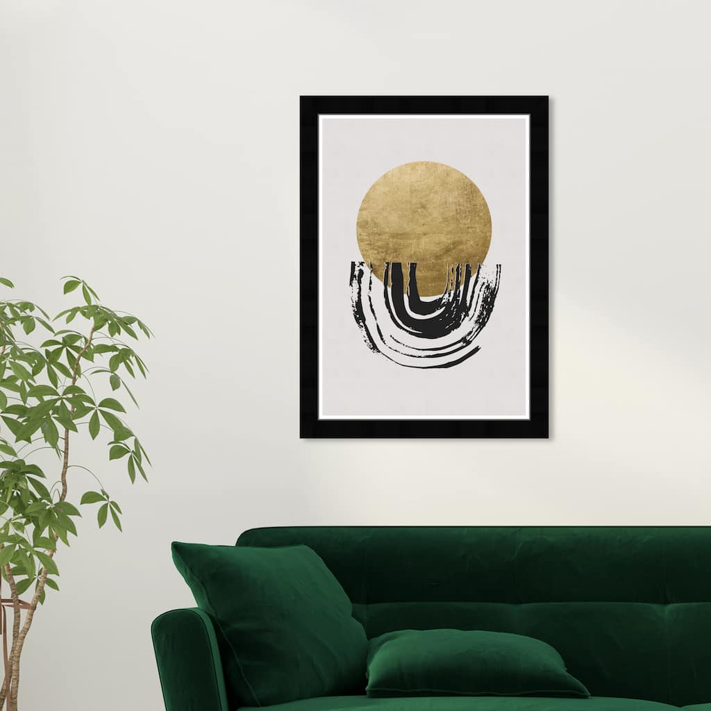 Wynwood Studio Prints Abstract Motion in Gold II White and Eggshell Modern & Contemporary Wall Art Canvas Print