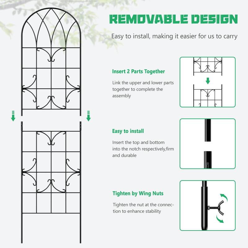 DoCred 4 Pack Garden Climbing Plant Steel Trellis