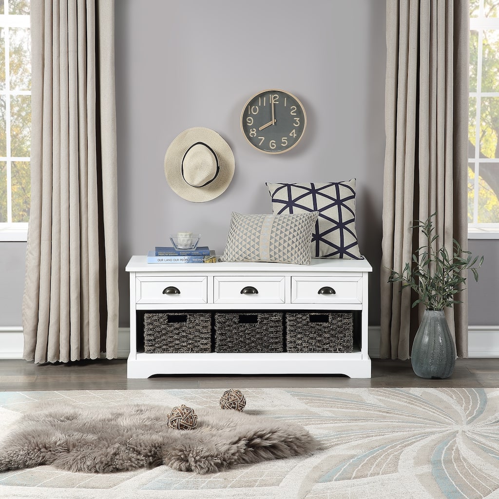 homes collection wood storage bench