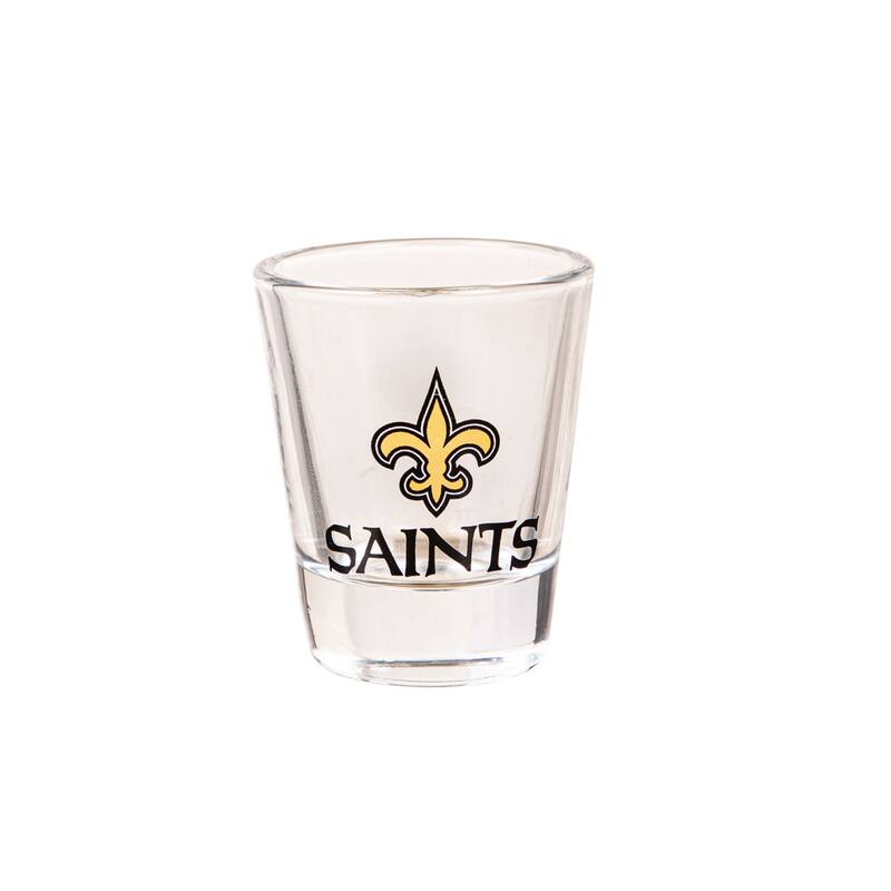 4-Piece Ceramic and Glass 2 oz. Shot Glass Set, New Orleans Saints