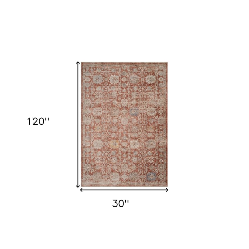 HomeRoots Floral Medallion Traditional Runner Area Rug