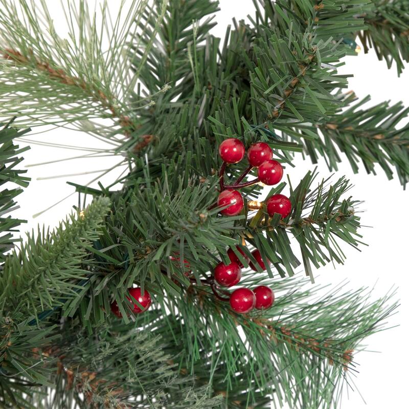 6' x 9" Pre-Lit Decorated Pine Cone and Berries Artificial Christmas Garland
