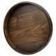 preview thumbnail 35 of 68, KINWELL Round Black Walnut Wood Serving Tray Ottoman Tray with Handles