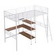preview thumbnail 25 of 28, Twin Size Metal Loft Bed and Built-in Desk and Shelves