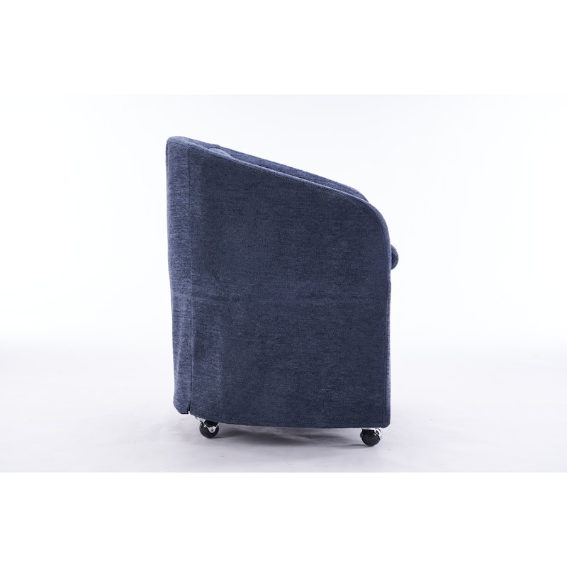 Upholstery Dining Armchair With Universal Wheels