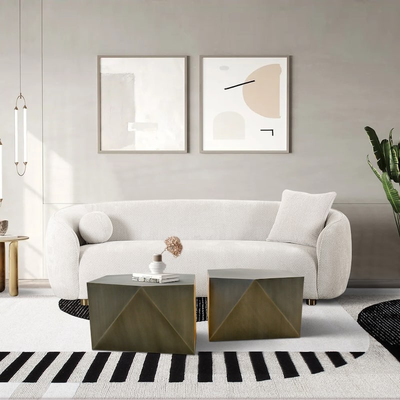 Pasargad Home Urban Chiz Style Zink Antique Finish Grey Coffee Table - W25"xD24"xH16"