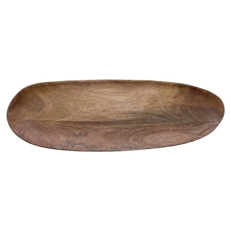 Oval Mango Wood Tray - 20" L x 6.5" W - Natural