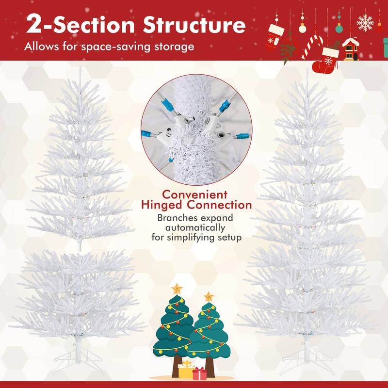 Costway 7 FT Artificial Xmas Tree Hinged Christmas Tree with 820 - See Details