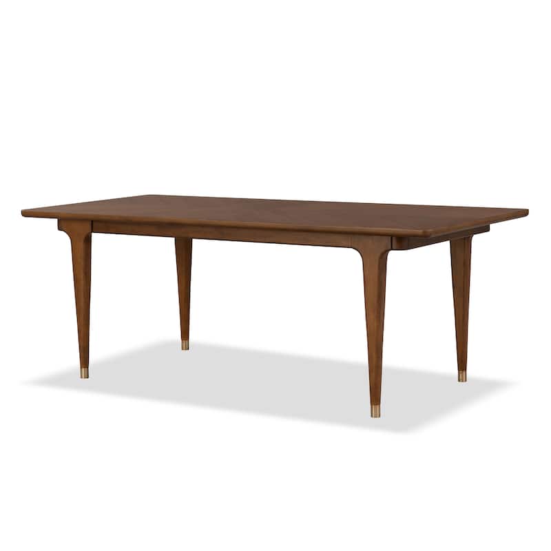 Furniture of America Forma Mid-Century Modern 7-Piece Walnut Solid Wood Dining Table Set