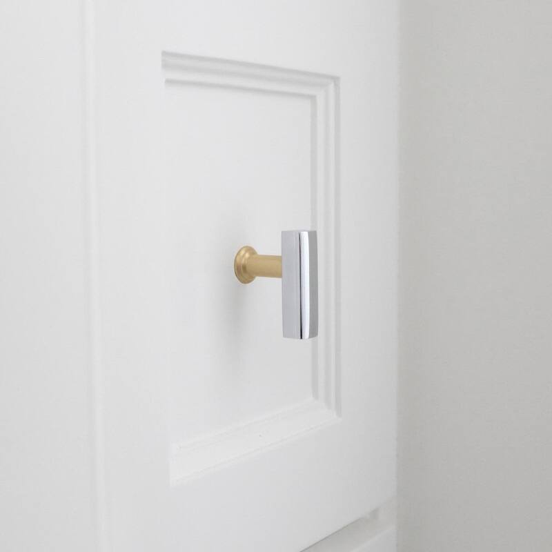 Hapny Home M30 SPLIT Mod 1-3/4" Long Solid Metal Luxury Offset T Bar