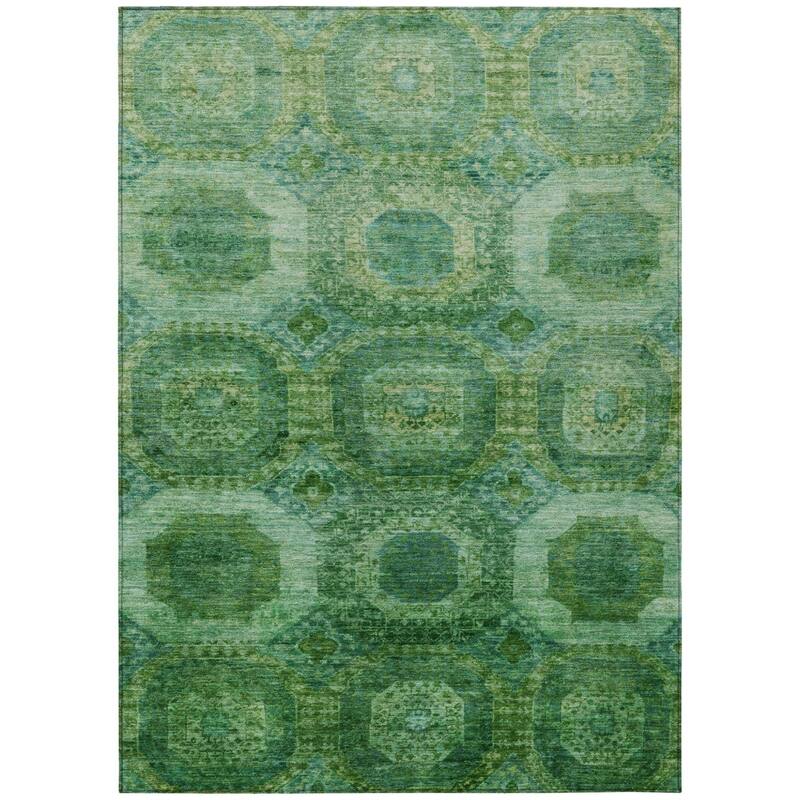 HomeRoots Medallion Transitional Rectangle Outdoor Rug