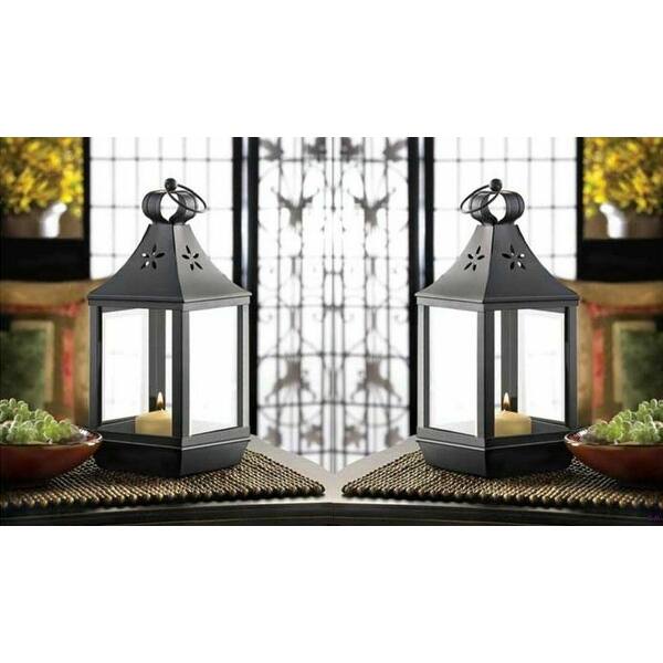 Shop Set Of 2 Charming Black Candle Lanterns Overstock 29029558