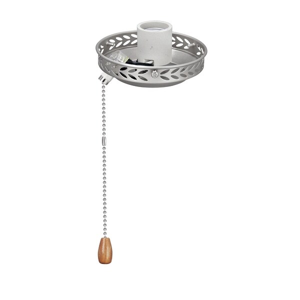 Aspen Creative One-Light Ceiling Fan Fitter Light Kit with Pull Chain, 4 1/2" Diameter, Brushed Nickel - BRUSHED NICKEL. Opens flyout.