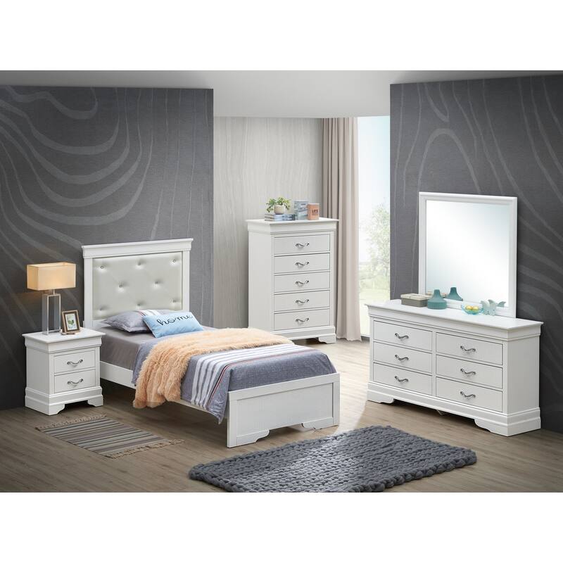 Silver Champagne Twin Bed with Elegant Finish