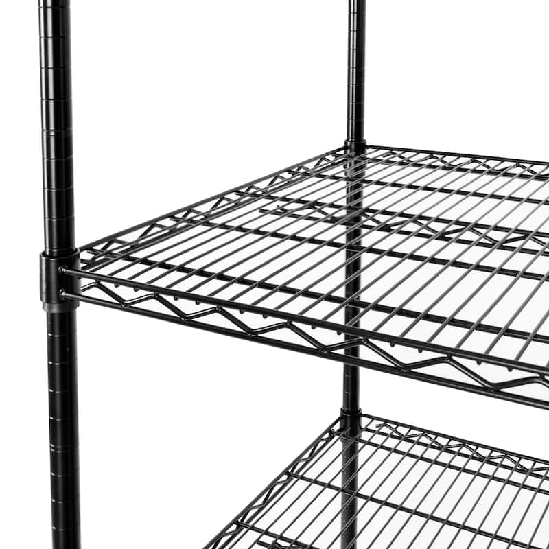 Seville Classics UltraDurable® 5-Tier NSF Steel Wire Shelving, 60" W x 24", Black - 60" W x 24" D