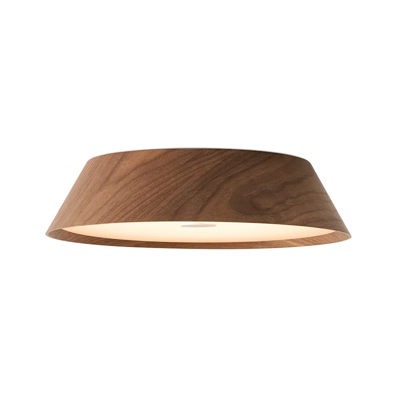 Scandinavian Conical Wood Dimmable LED Flush Mount Ceiling Light - 13.2in