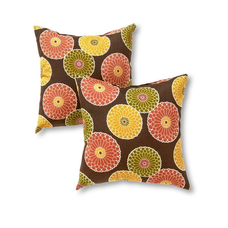 Marlow Floral 17-inch Outdoor Accent Pillow, (Set of 2) by Greendale Home Fashions