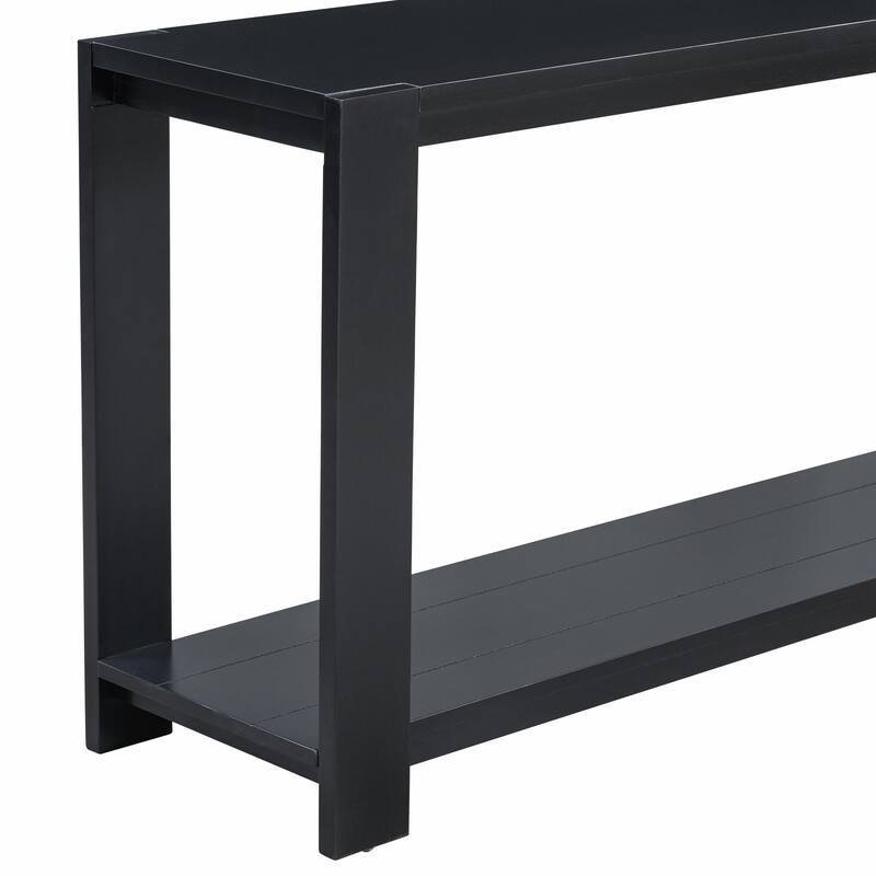 Minimalist Console Table with Bottom Shelf and Four Legs