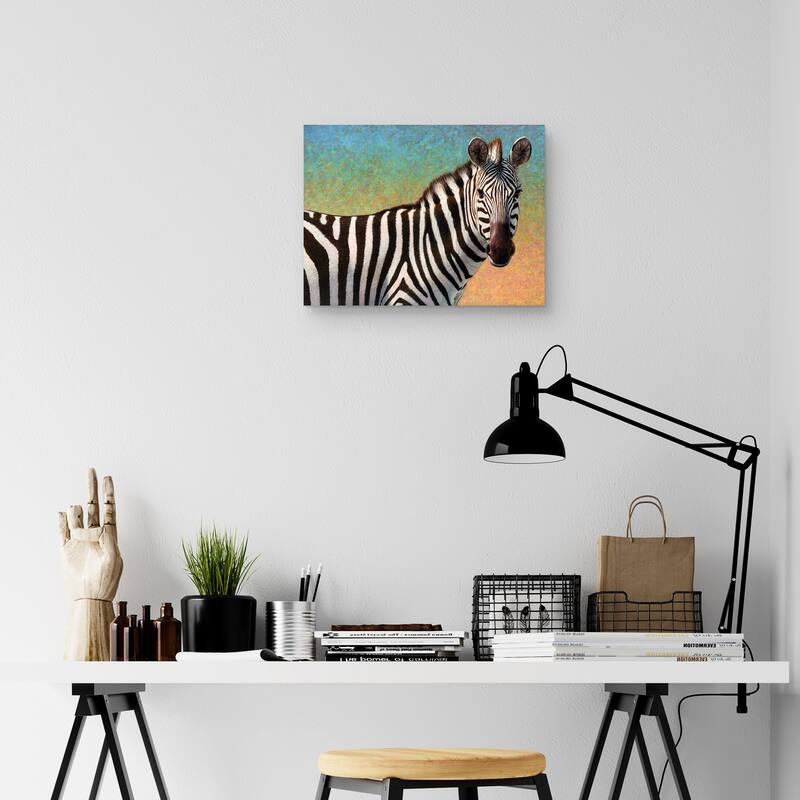 Portrait of a Zebra Canvas Art Print