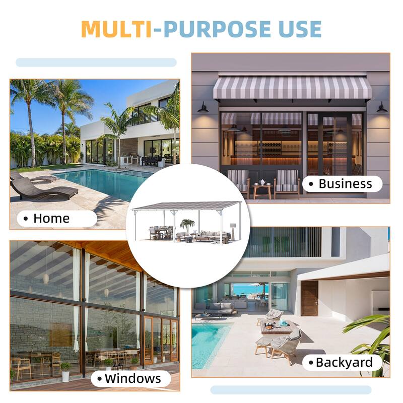 AECOJOY Wall Mounted Gazebos Pergola Gazebo Awnings for Backyard